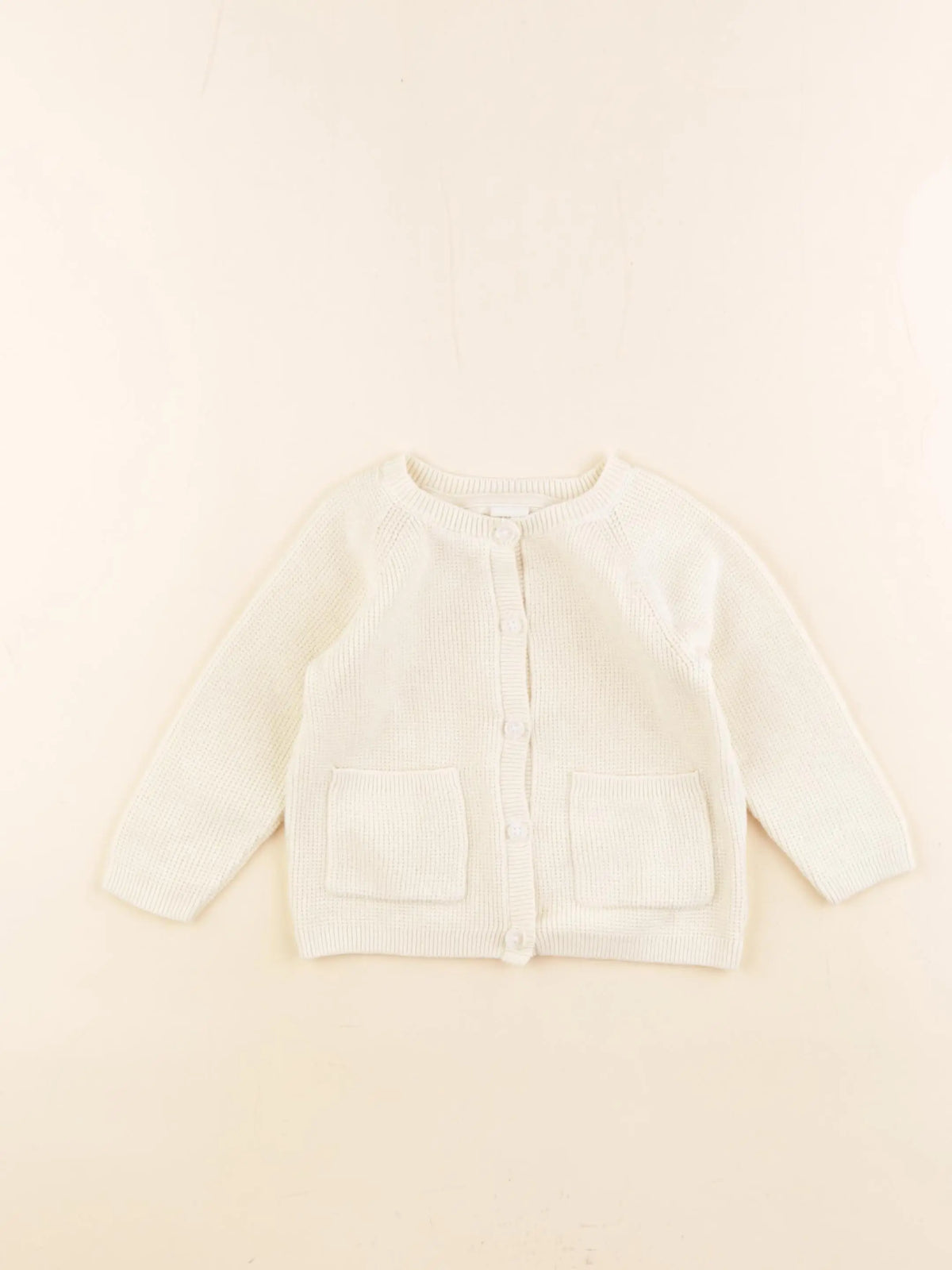 H&M - gilet beige - 6/9 mois