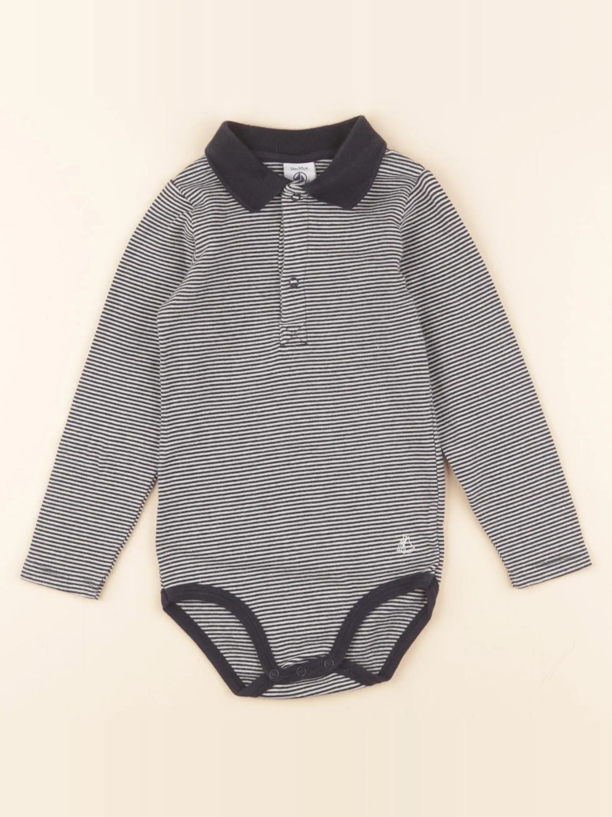Petit Bateau - body à col bleu - 36 mois