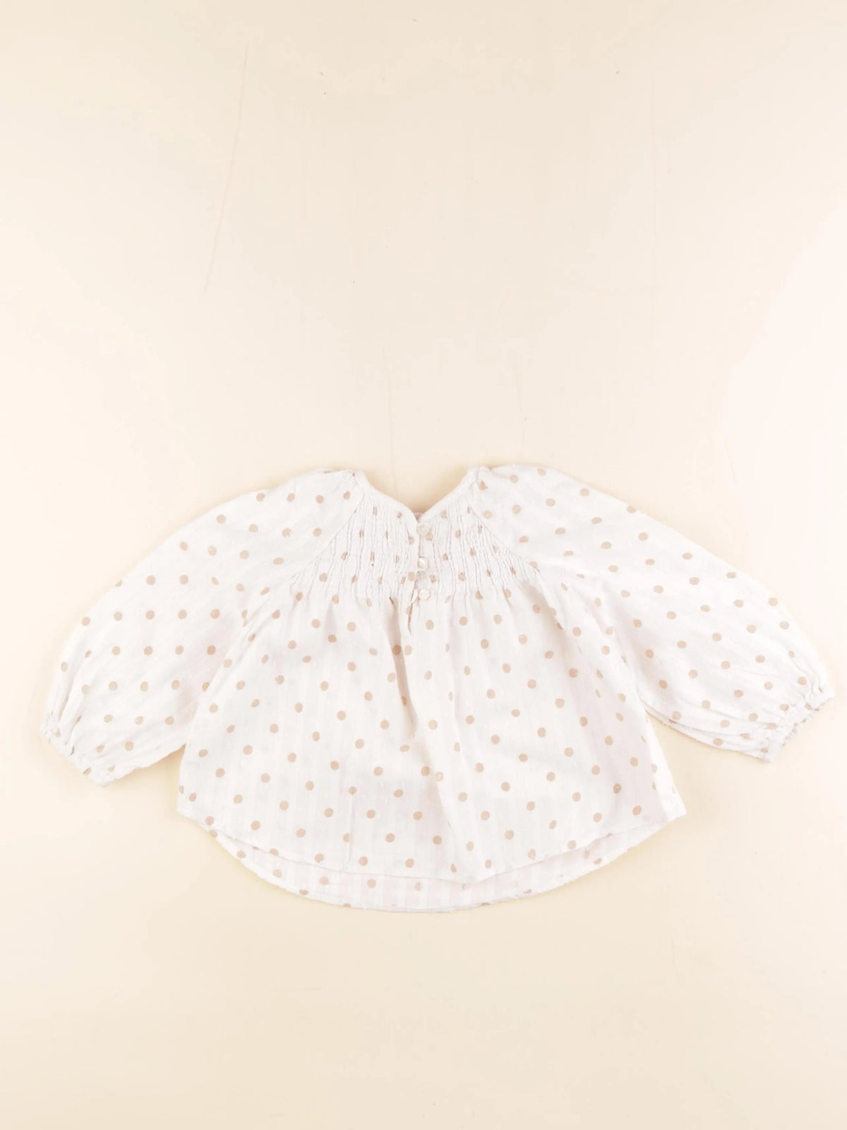 Zara - blouse blanc, beige - 12/18 mois
