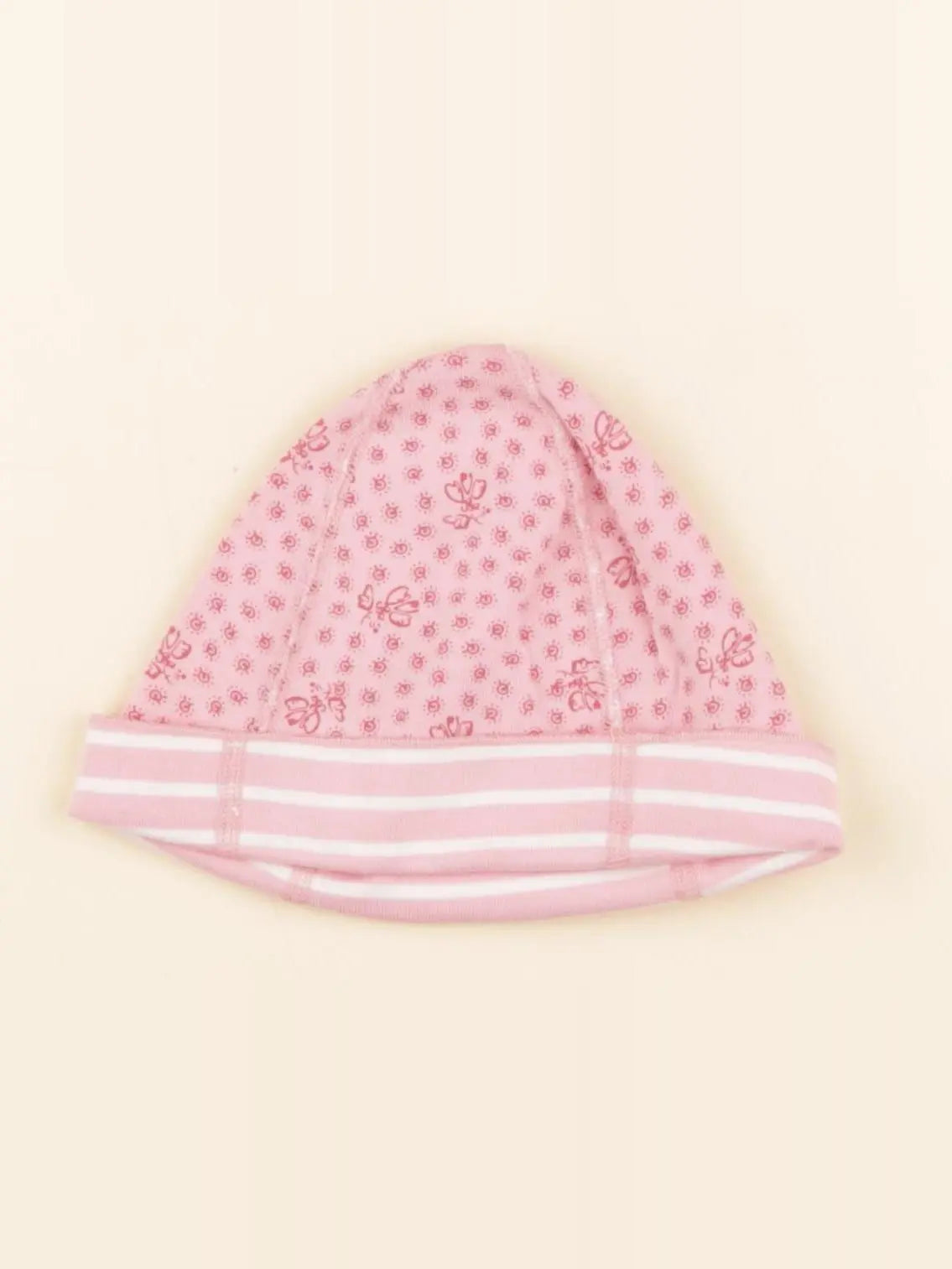 Petit Bateau - bonnet réversible rose - 18/24 mois
