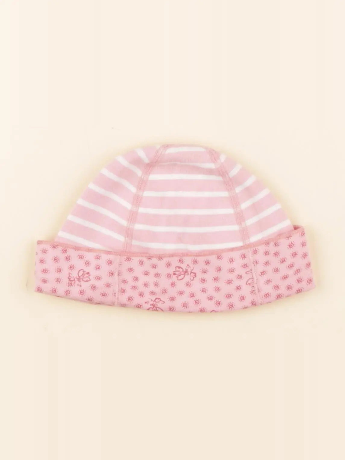 Petit Bateau - bonnet réversible rose - 18/24 mois