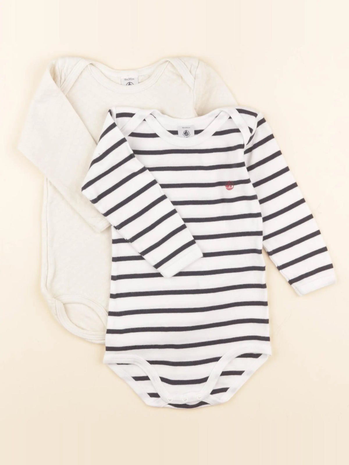 Petit Bateau - lot de 2 bodies en coton multicolore - 18 mois
