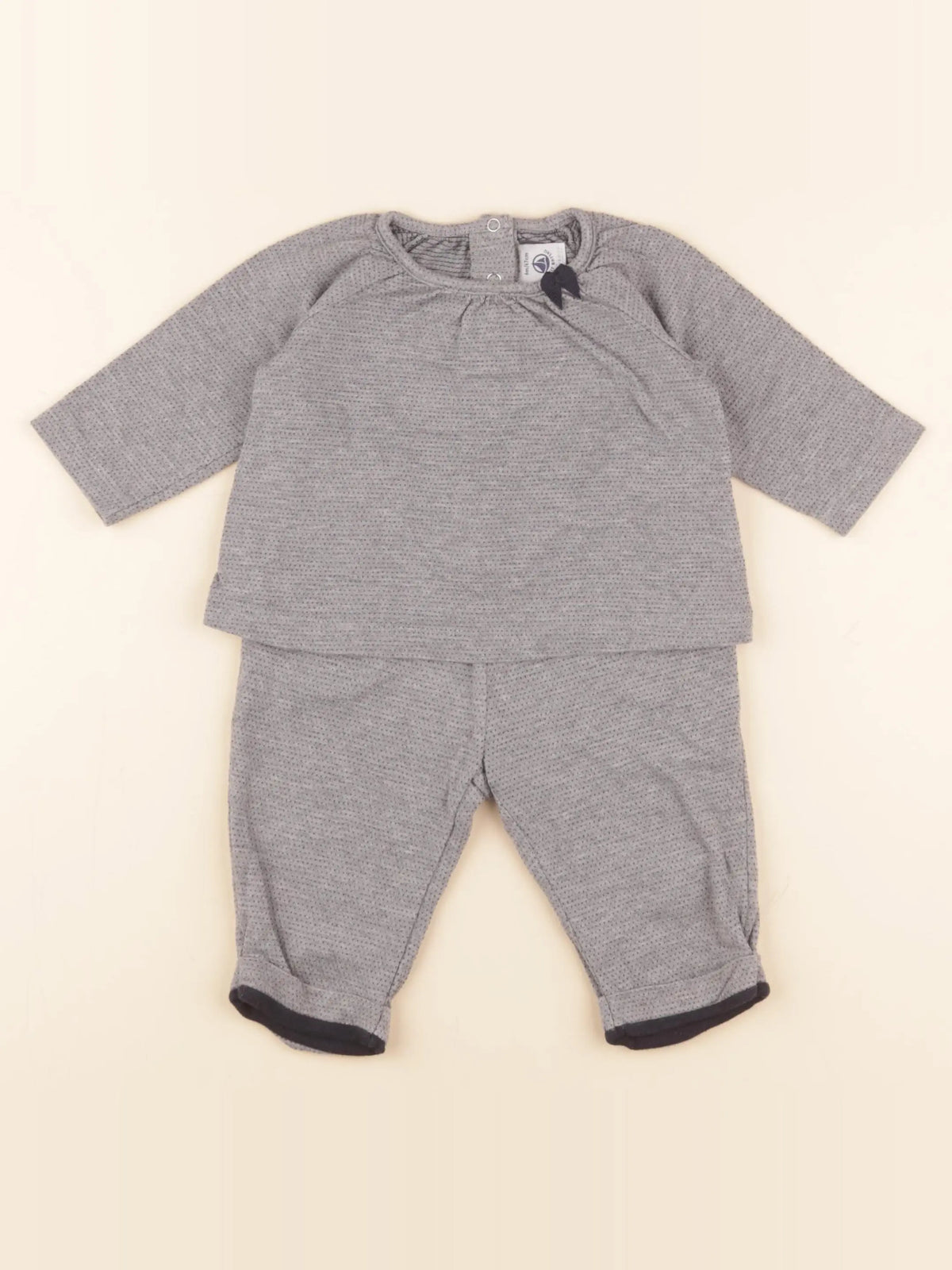 Petit Bateau - ensemble gris - 6 mois