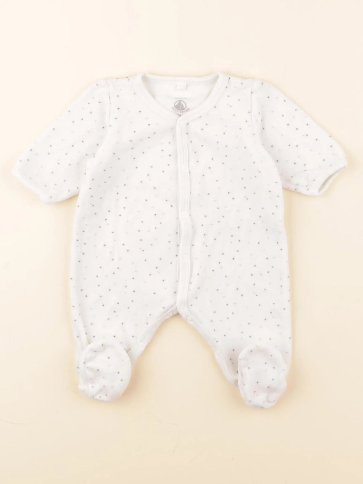 Petit Bateau - pyjama velours blanc, multicolore - 1 mois