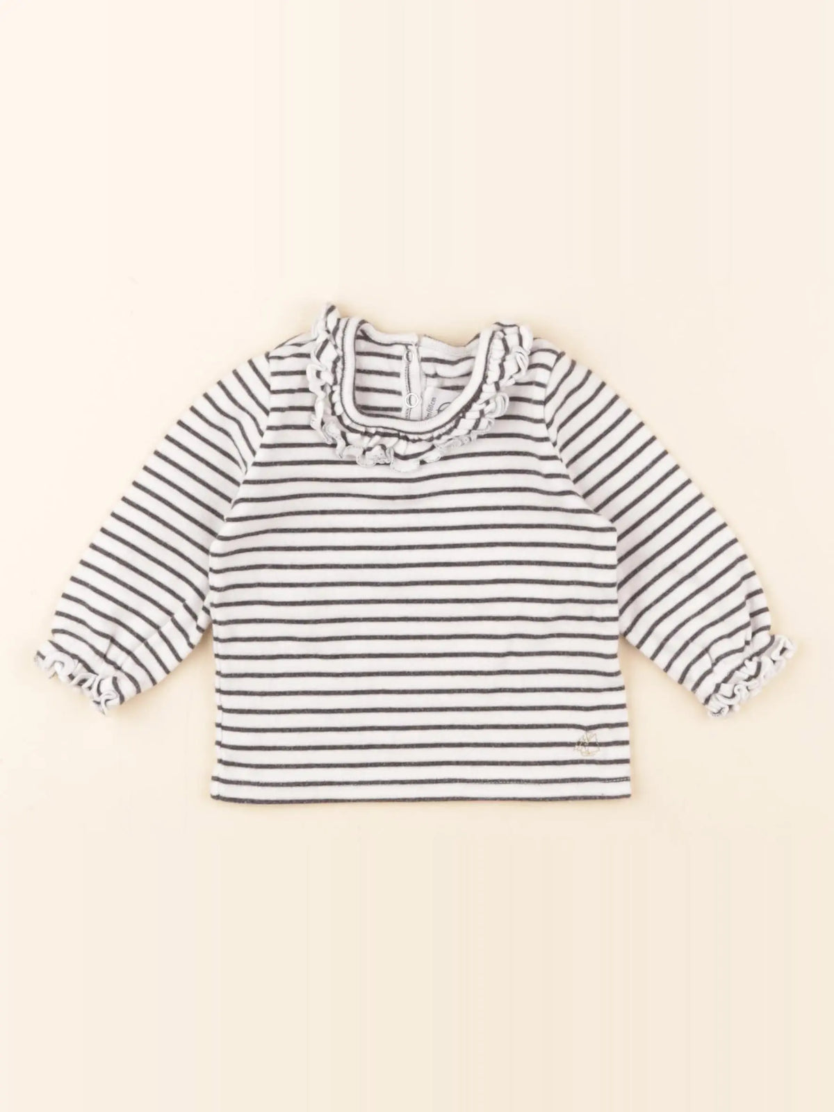 Petit Bateau - tee-shirt blanc, bleu - 3 mois