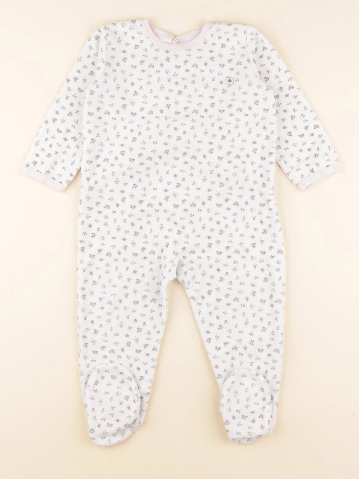 Petit Bateau - pyjama velours blanc - 24 mois
