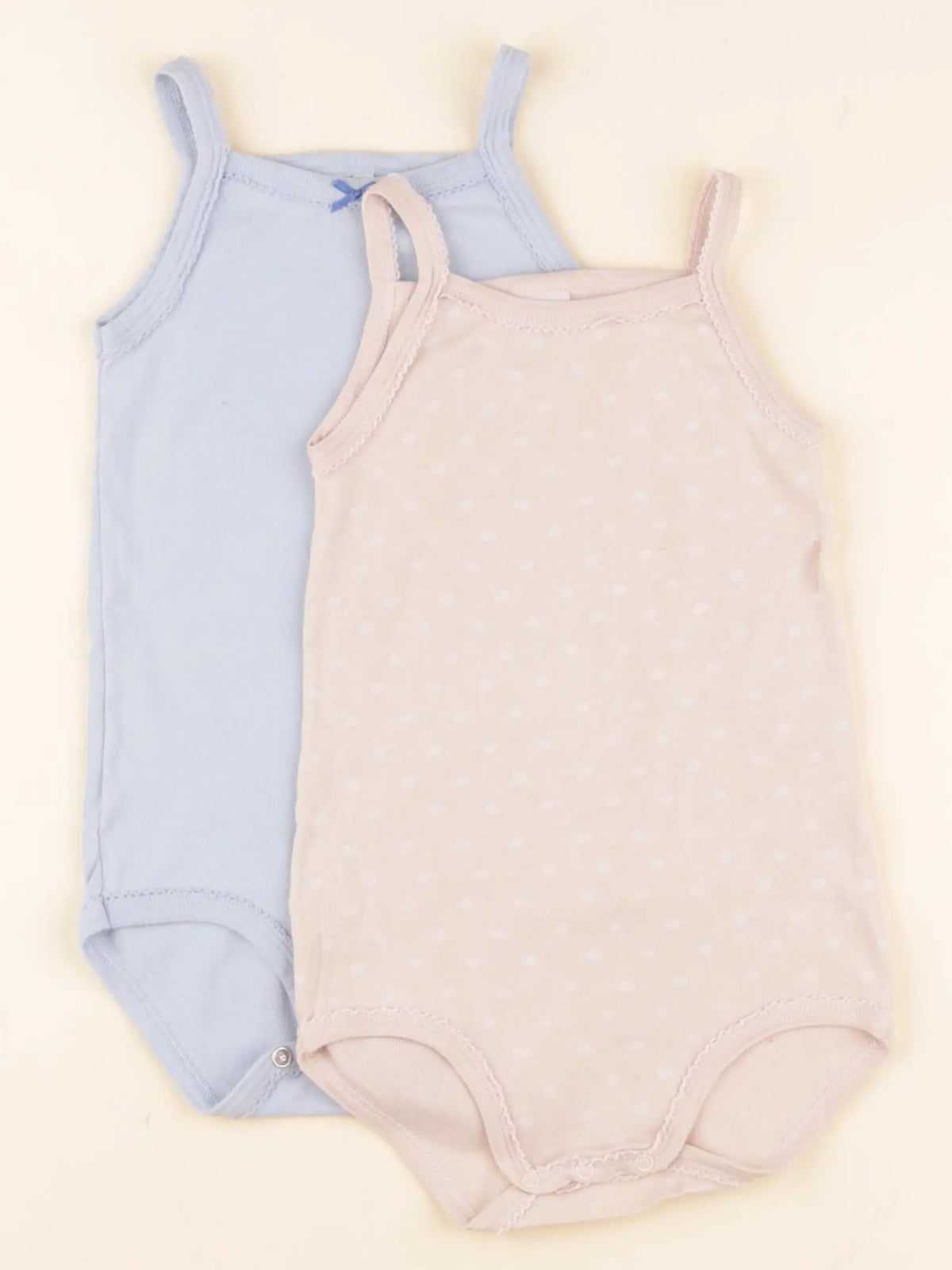 Petit Bateau - lot de 2 bodies en coton bleu, rose - 36 mois