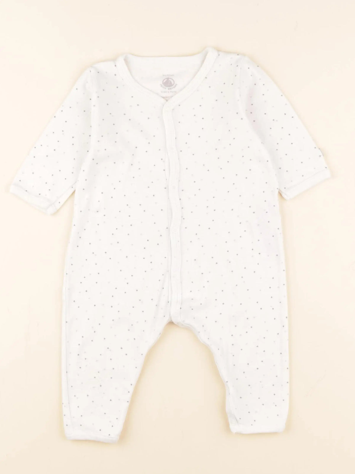 Petit Bateau - pyjama coton blanc - 6 mois