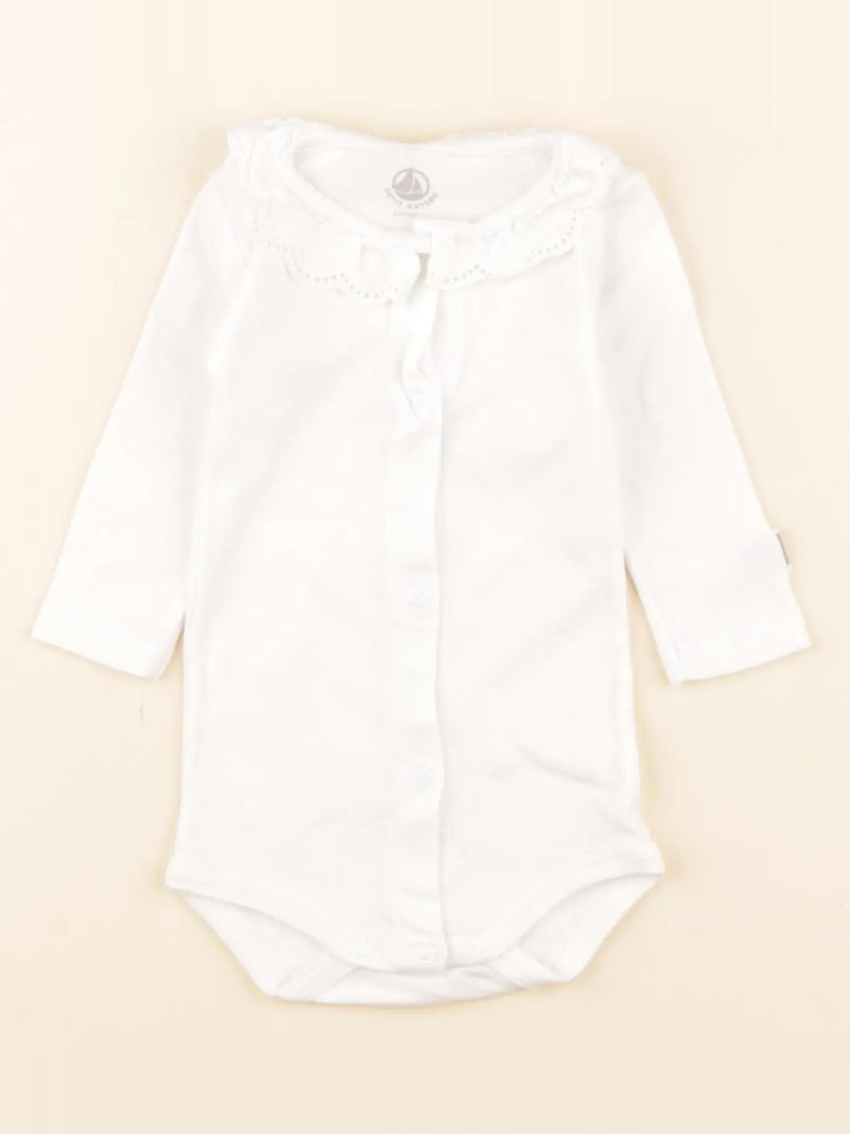Petit Bateau - body à col blanc - 3 mois