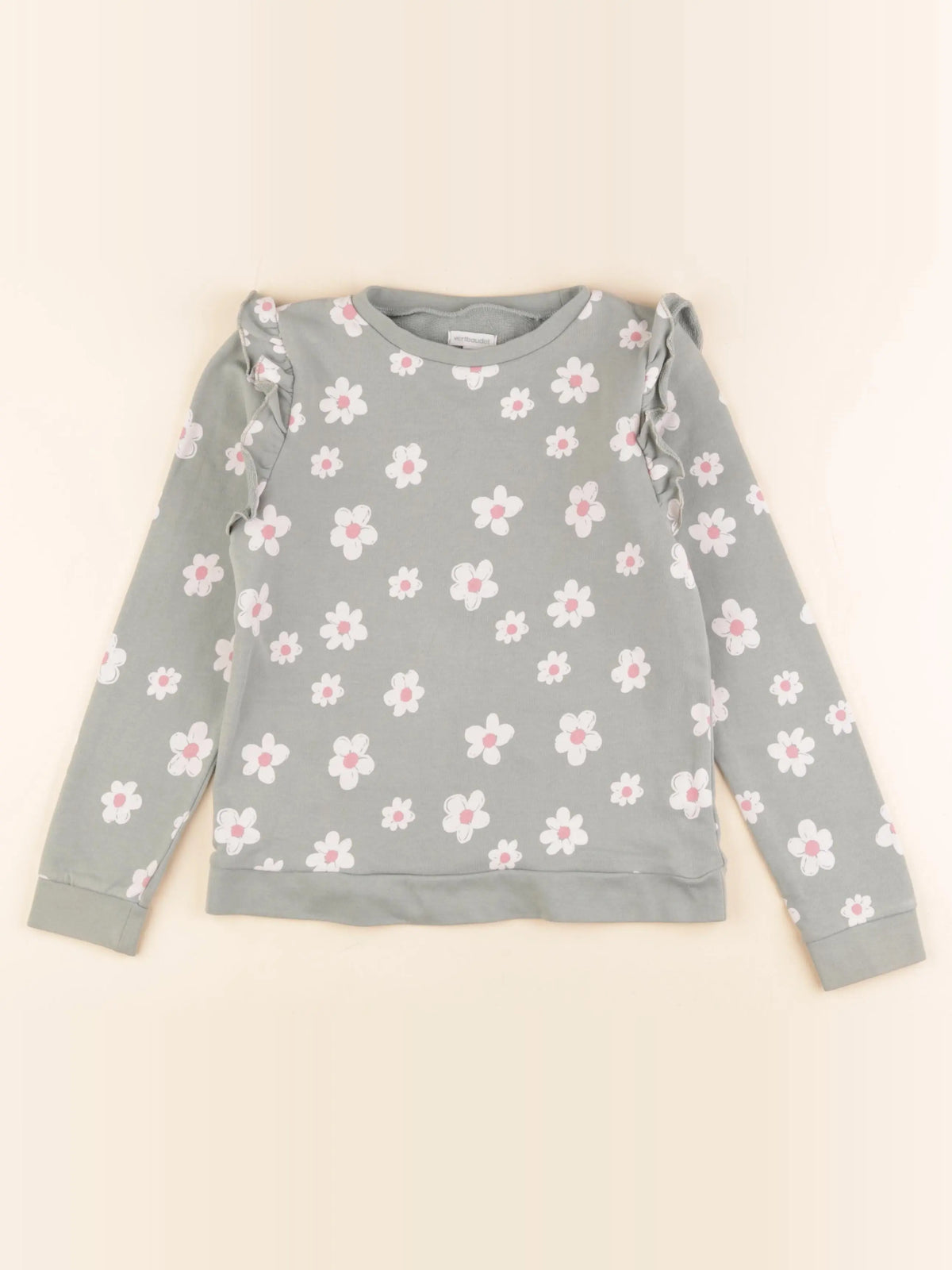 Vertbaudet - sweat vert - 8 ans