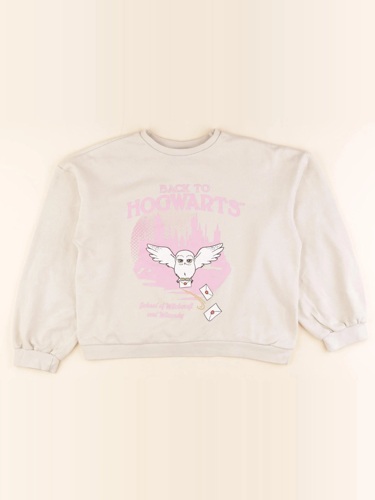 Vertbaudet - sweat beige, rose - 12 ans