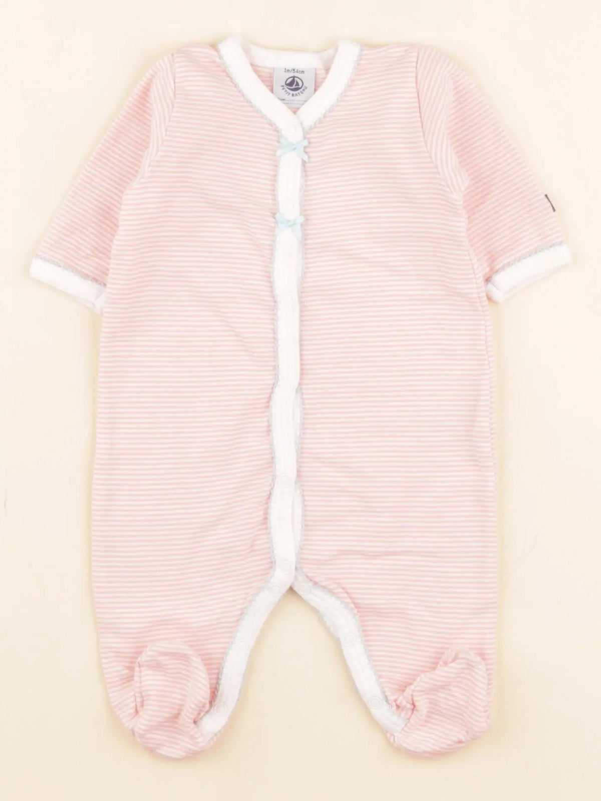 Petit Bateau - pyjama coton rose - 1 mois