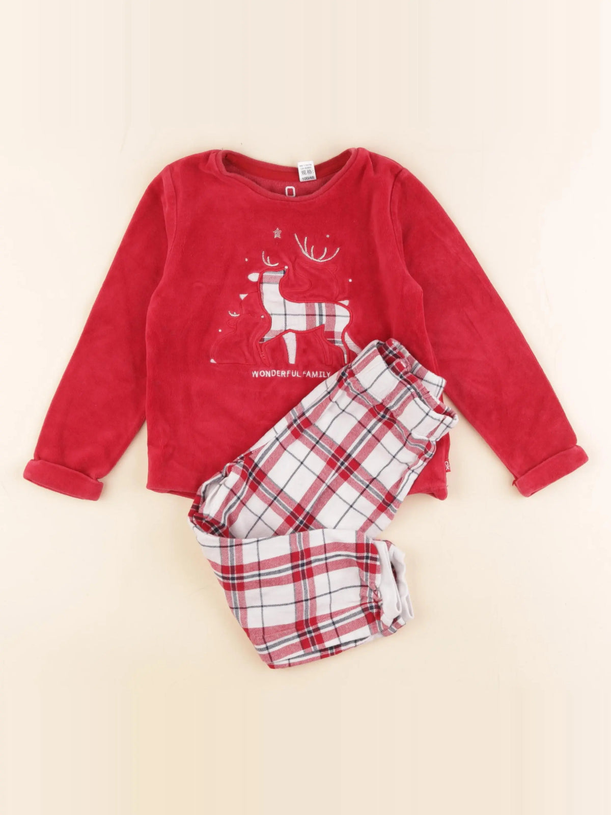 Okaidi - pyjama velours rouge - 3 ans