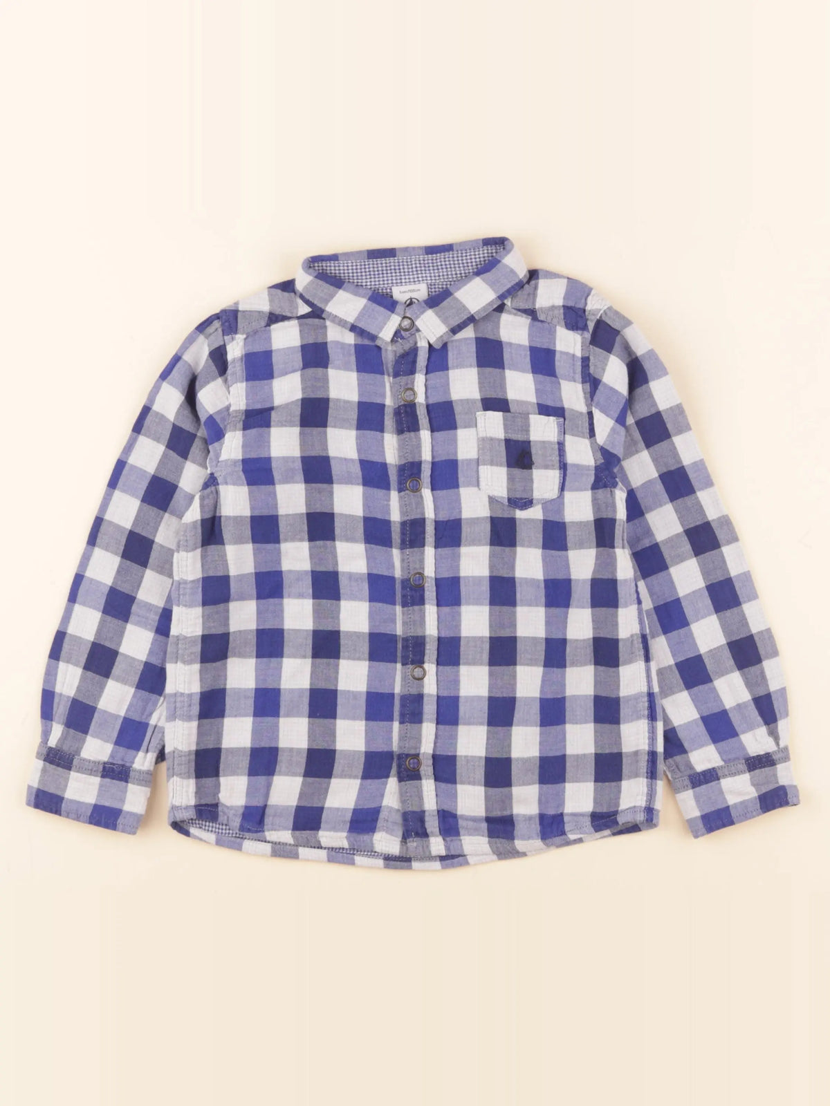 Petit Bateau - chemise bleu - 5 ans