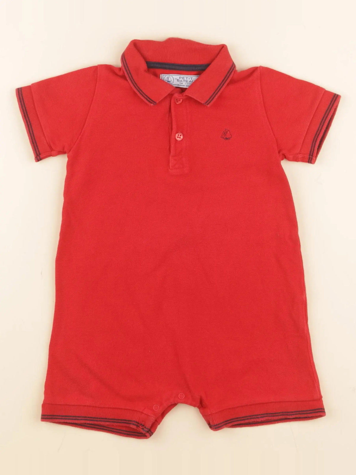 Petit Bateau - combinaison rouge - 24 mois