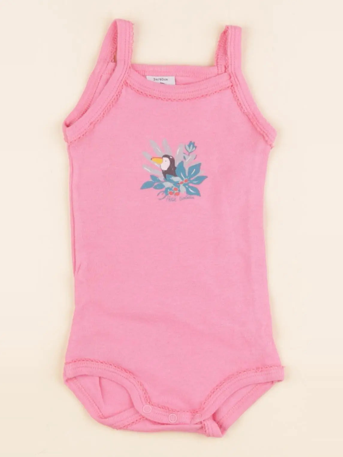 Petit Bateau - body rose - 3 mois