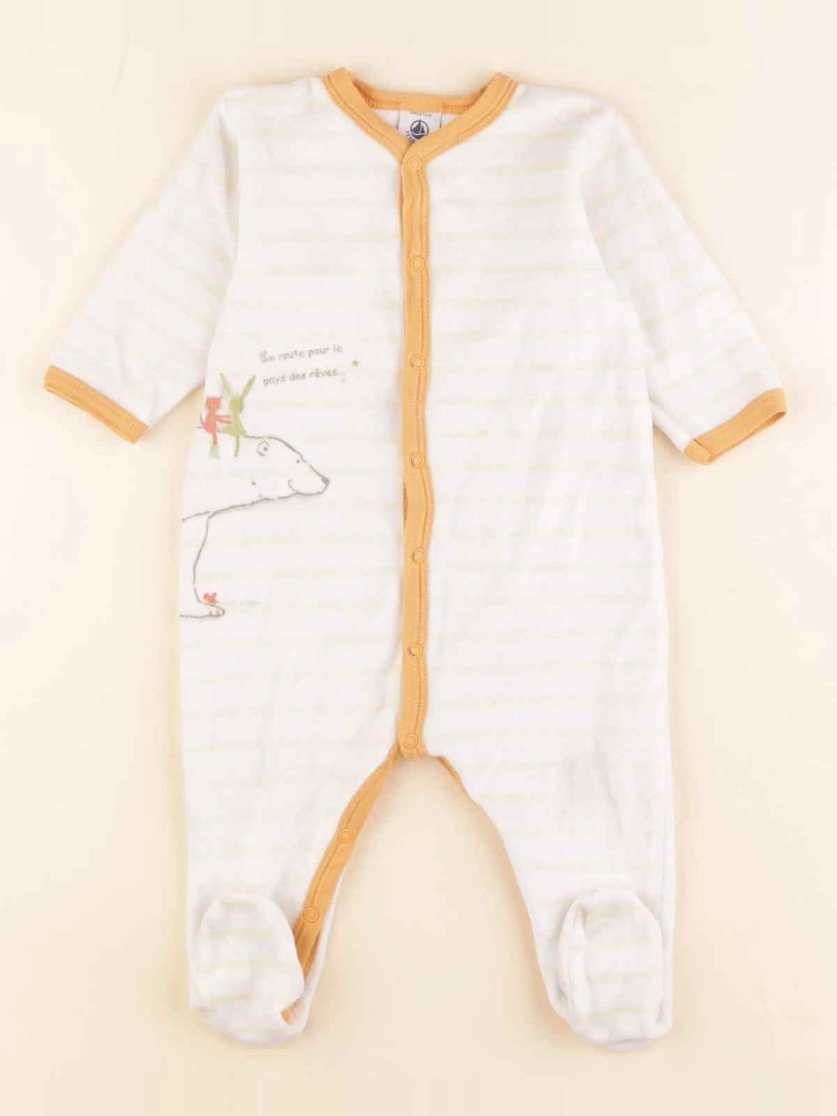 Petit Bateau - pyjama velours jaune - 6 mois