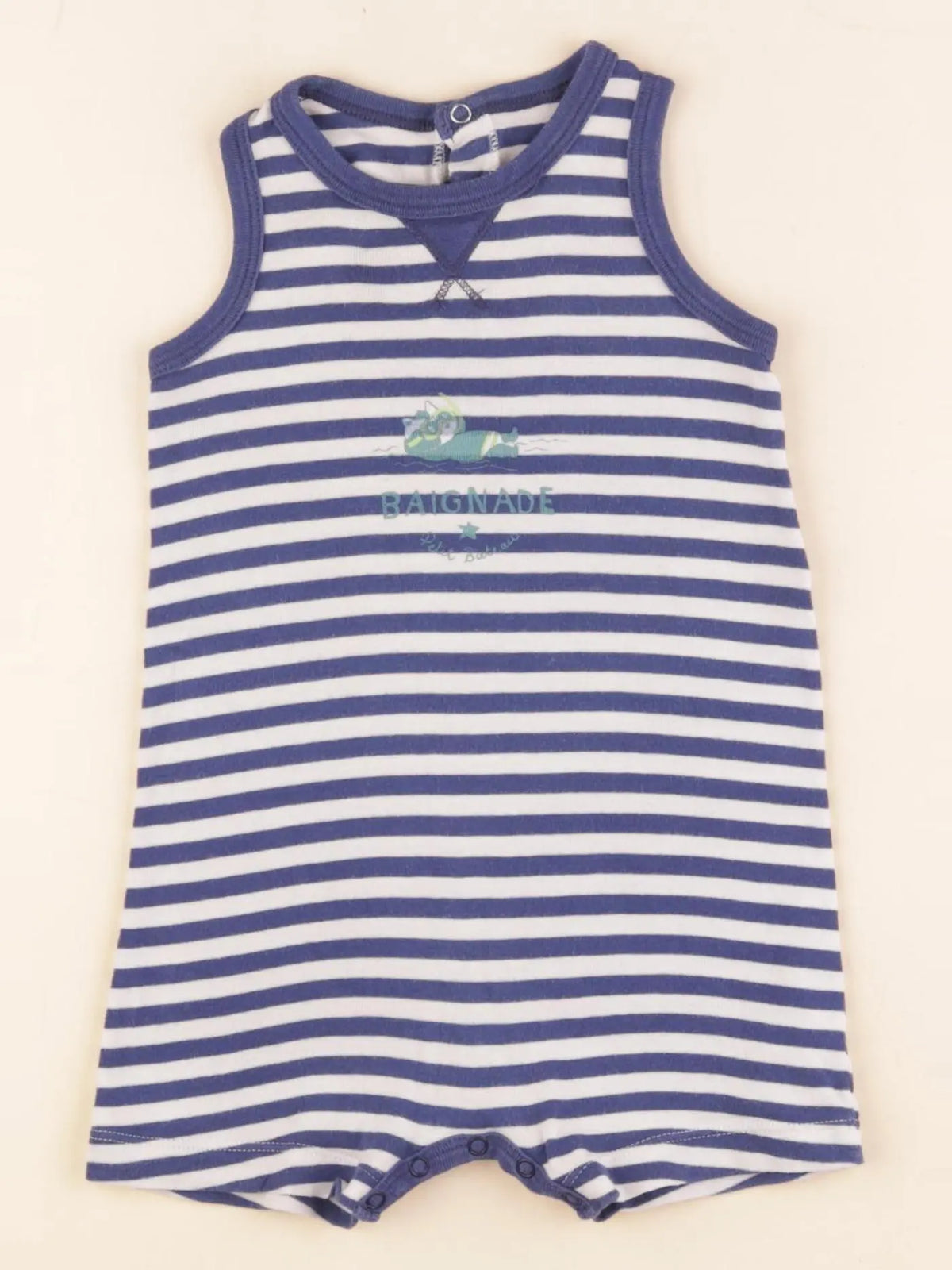 Petit Bateau - combinaison bleu - 12 mois