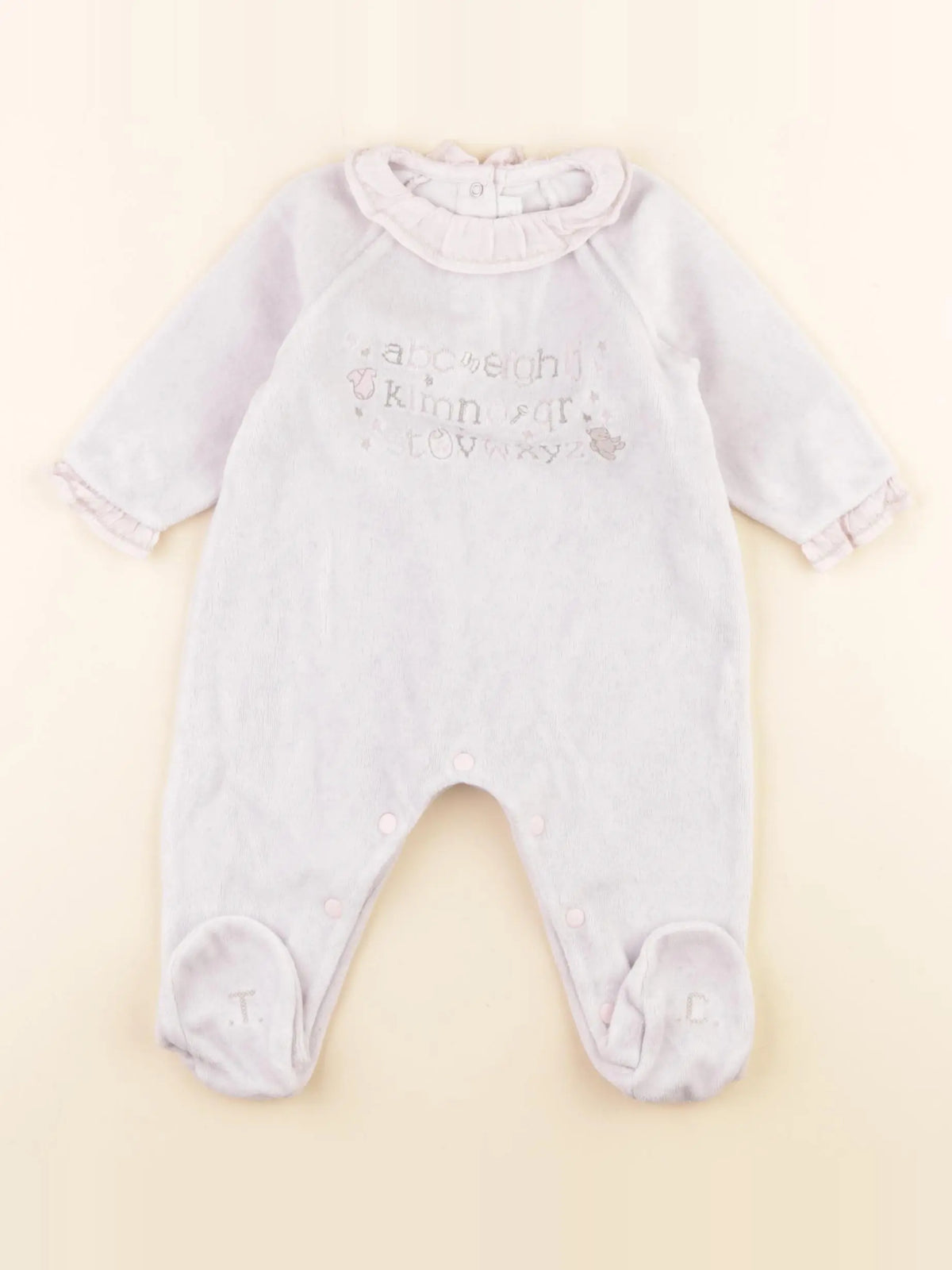 Tartine & Chocolat - pyjama velours rose, violet - 3 mois