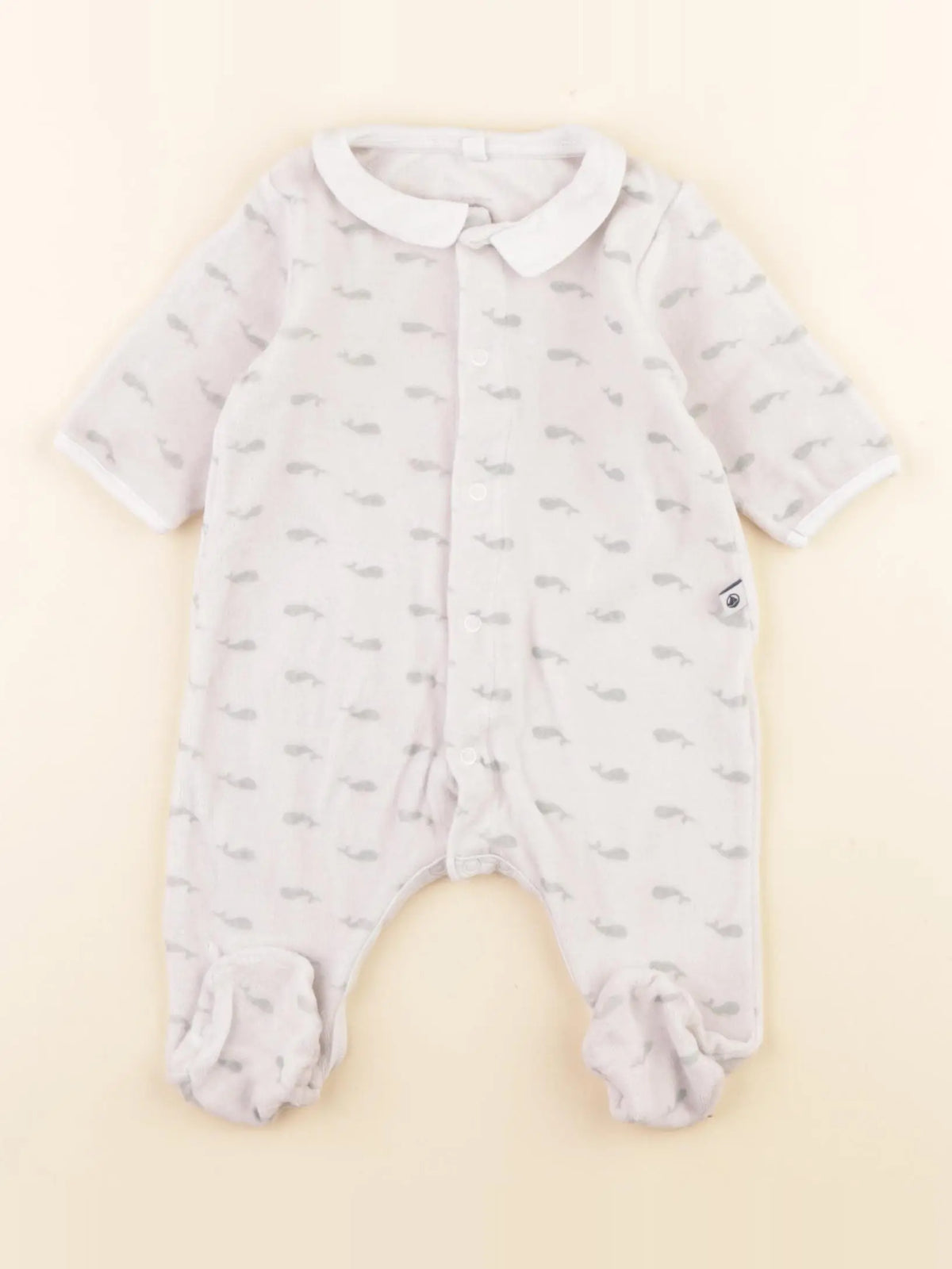 Petit Bateau - pyjama velours vert - 3 mois