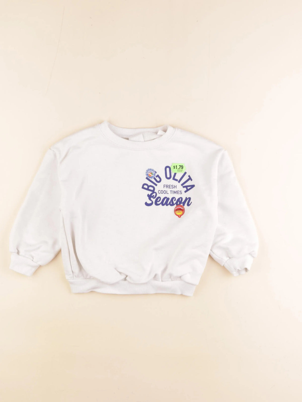 Zara - sweat imprimé au dos blanc - 4 ans