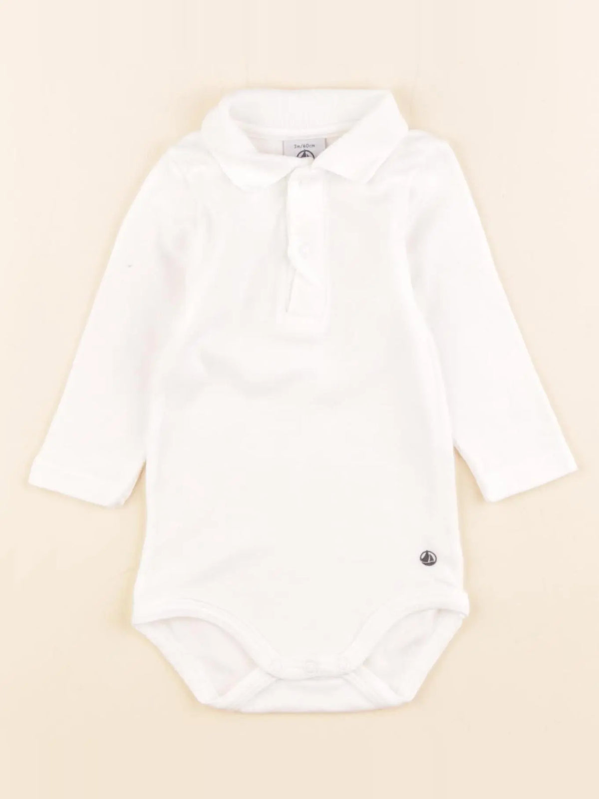 Petit Bateau - body à col blanc - 3 mois