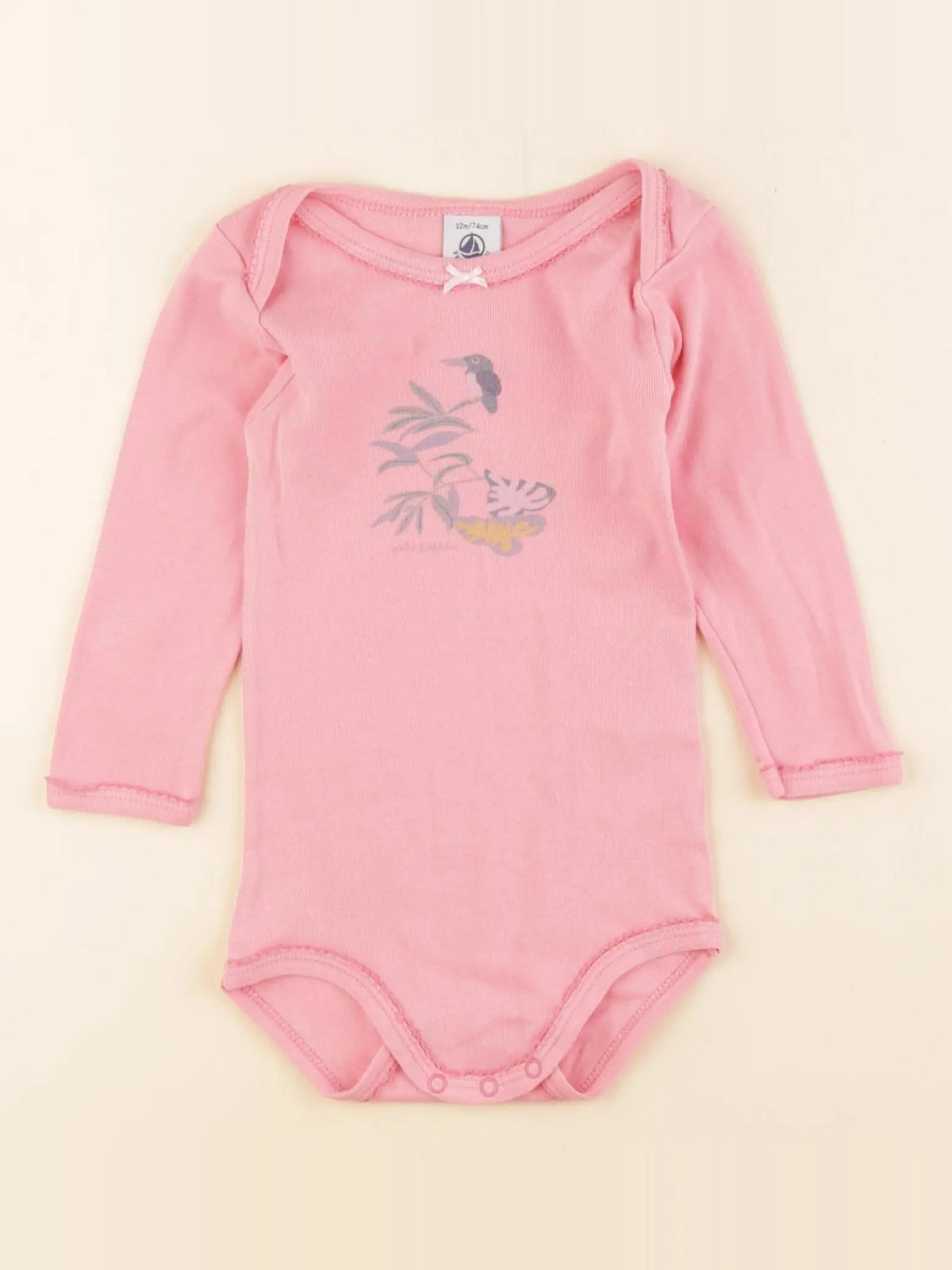 Petit Bateau - body rose - 12 mois