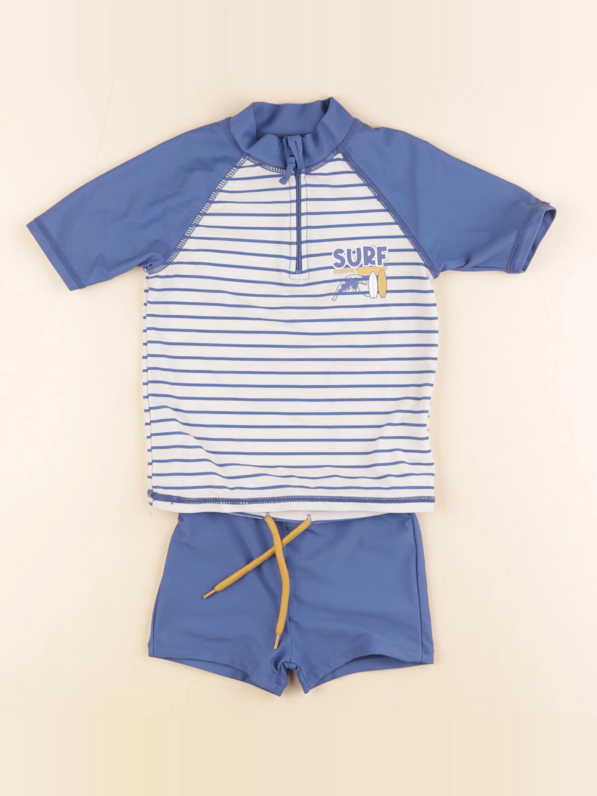 Vertbaudet - ensemble de bain bleu, blanc - 4 ans