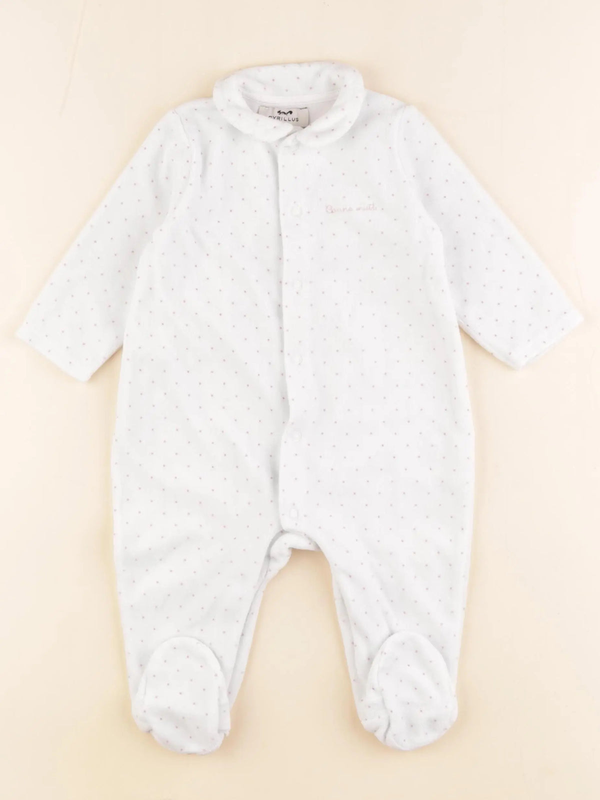Cyrillus - pyjama velours blanc - 6 mois