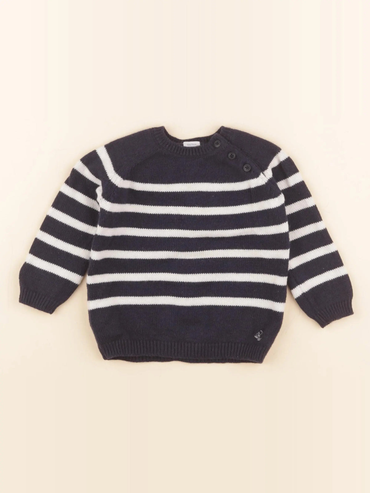 Petit Bateau - pull bleu - 12 mois