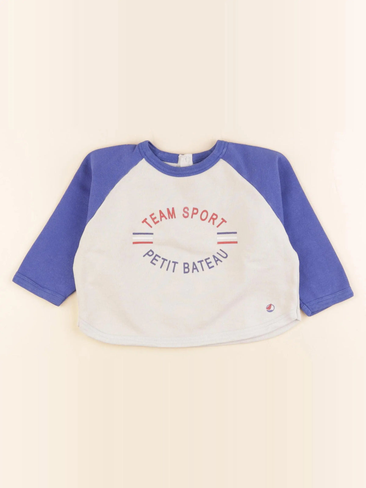 Petit Bateau - sweat bleu, blanc - 18 mois