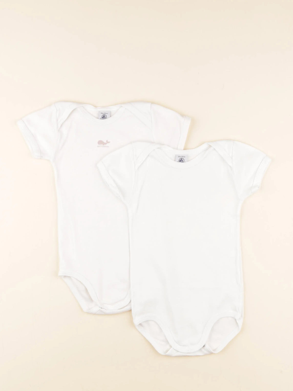 Petit Bateau - lot de 2 bodies en coton blanc - 36 mois