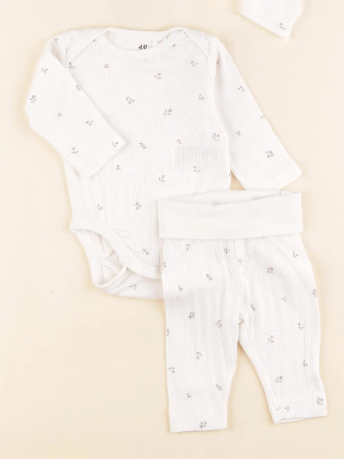 H&M - ensemble blanc - 0/1 mois