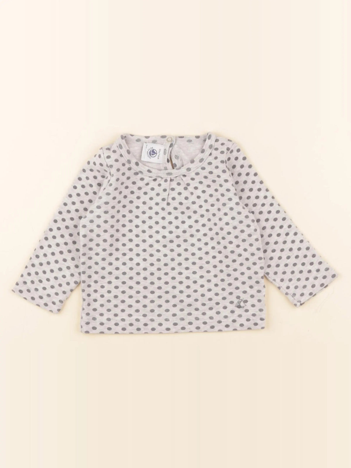 Petit Bateau - tee-shirt gris - 12 mois