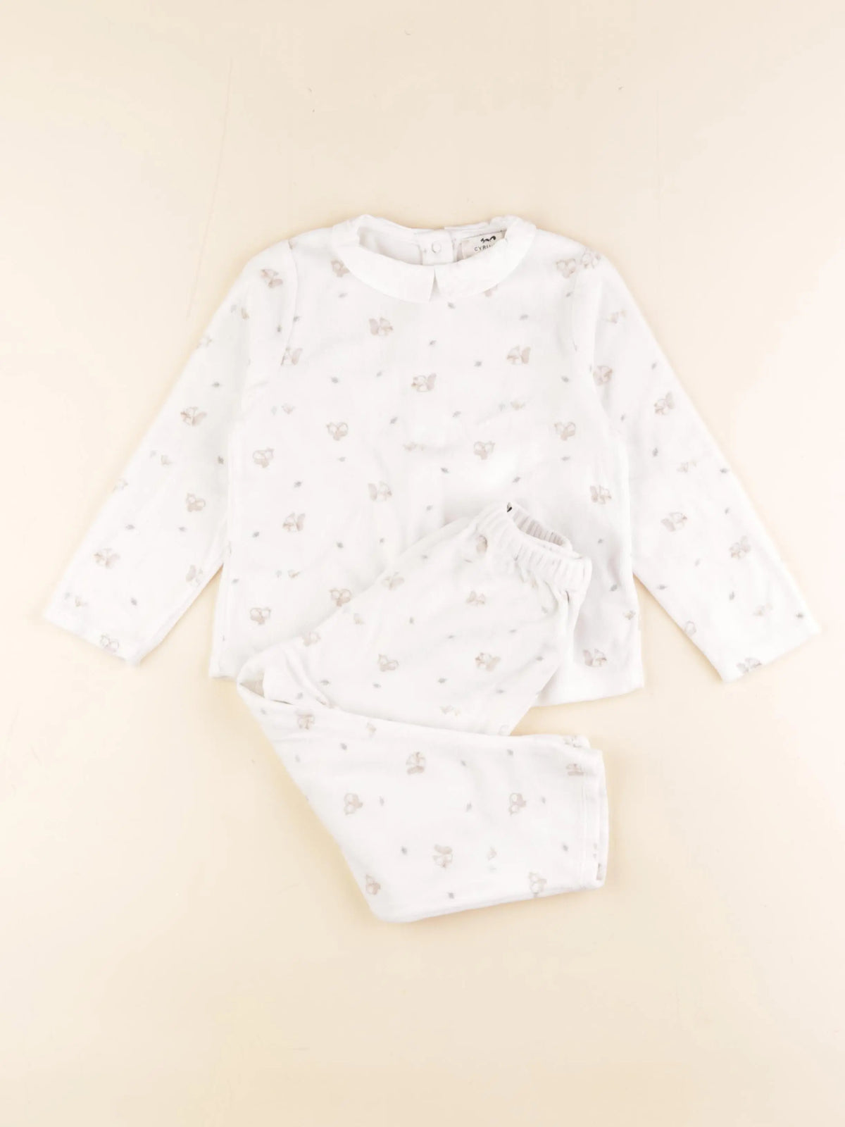 Cyrillus - pyjama velours blanc - 36 mois