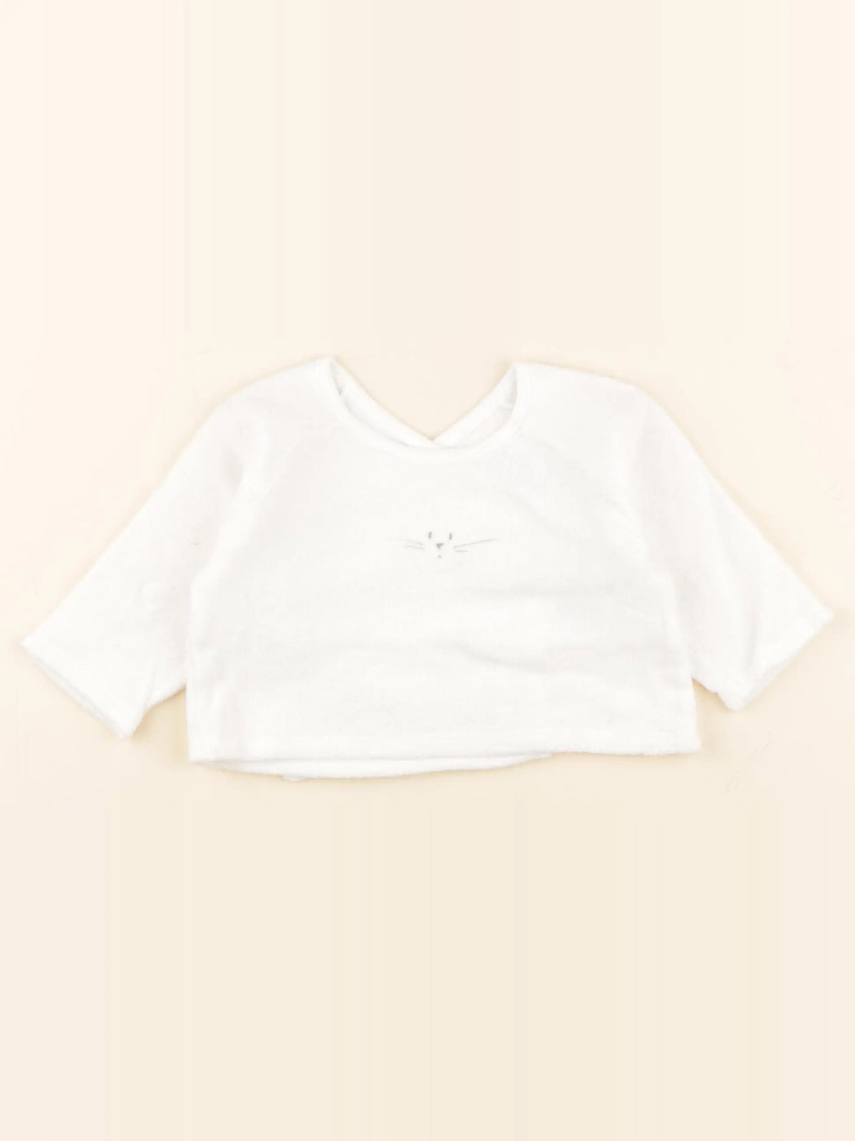 Petit Bateau - sweat blanc - 6 mois