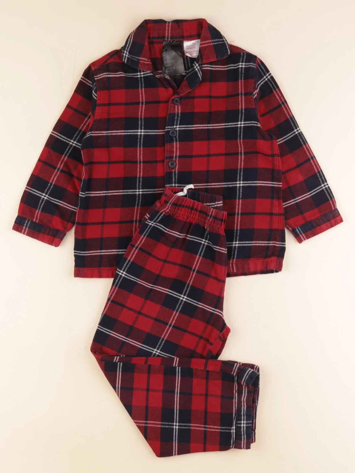 H&M - pyjama coton rouge - 4/6 ans