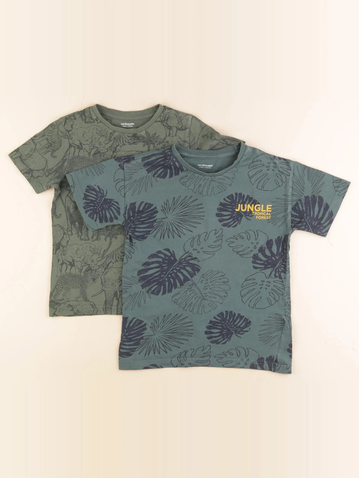 Vertbaudet - lot de 2 tee-shirts vert - 6 ans