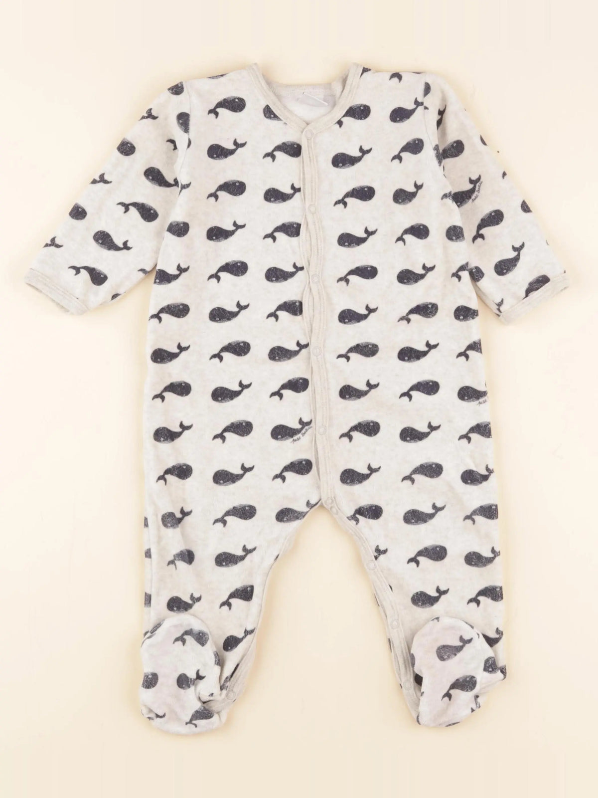 Petit Bateau - pyjama velours bleu - 3 mois