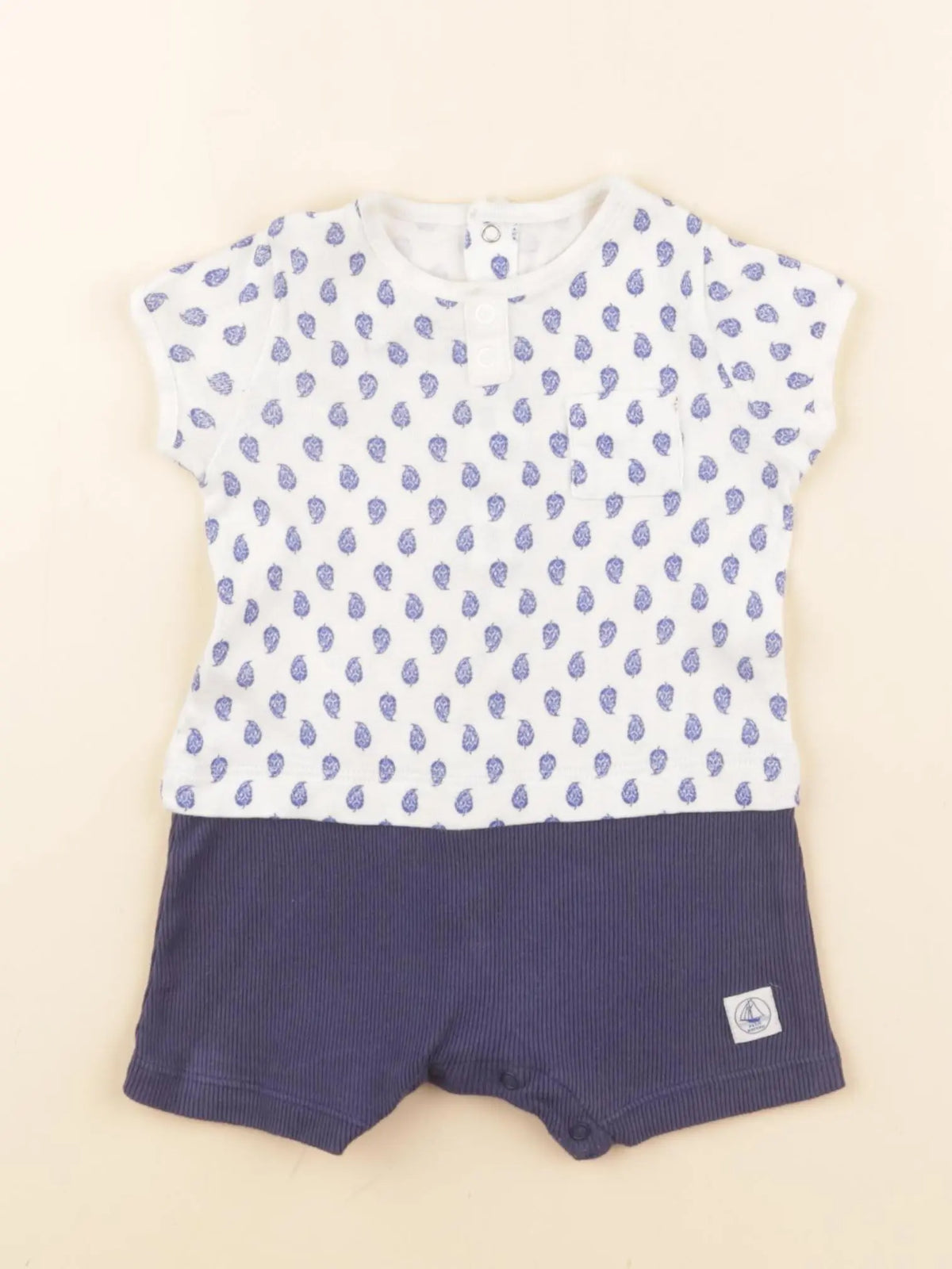 Petit Bateau - combinaison bleu - 3 mois