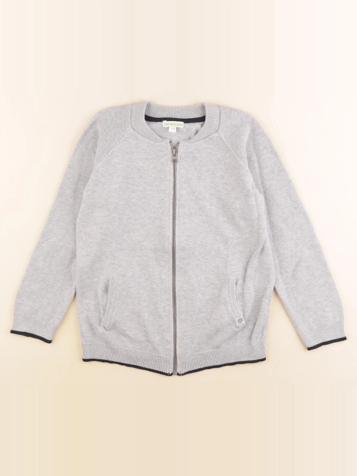 Vertbaudet - gilet gris - 8 ans