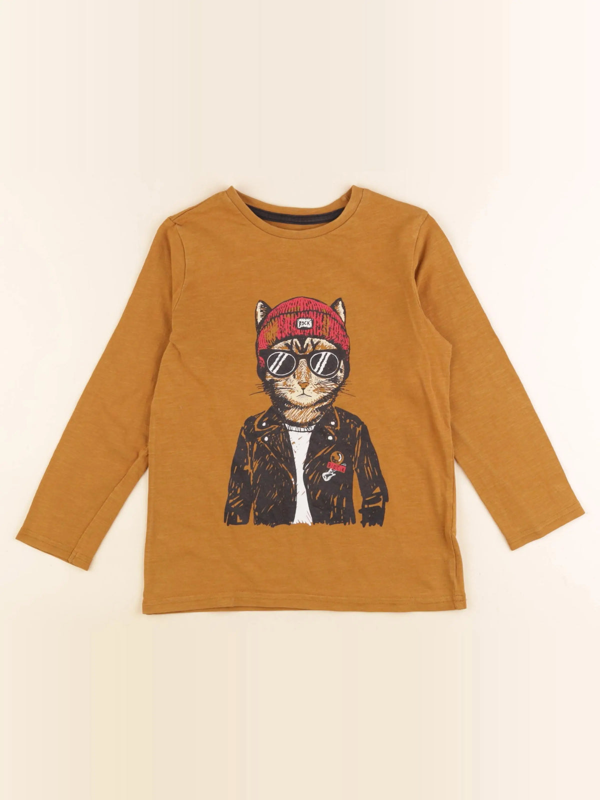 Vertbaudet - tee-shirt marron - 6 ans