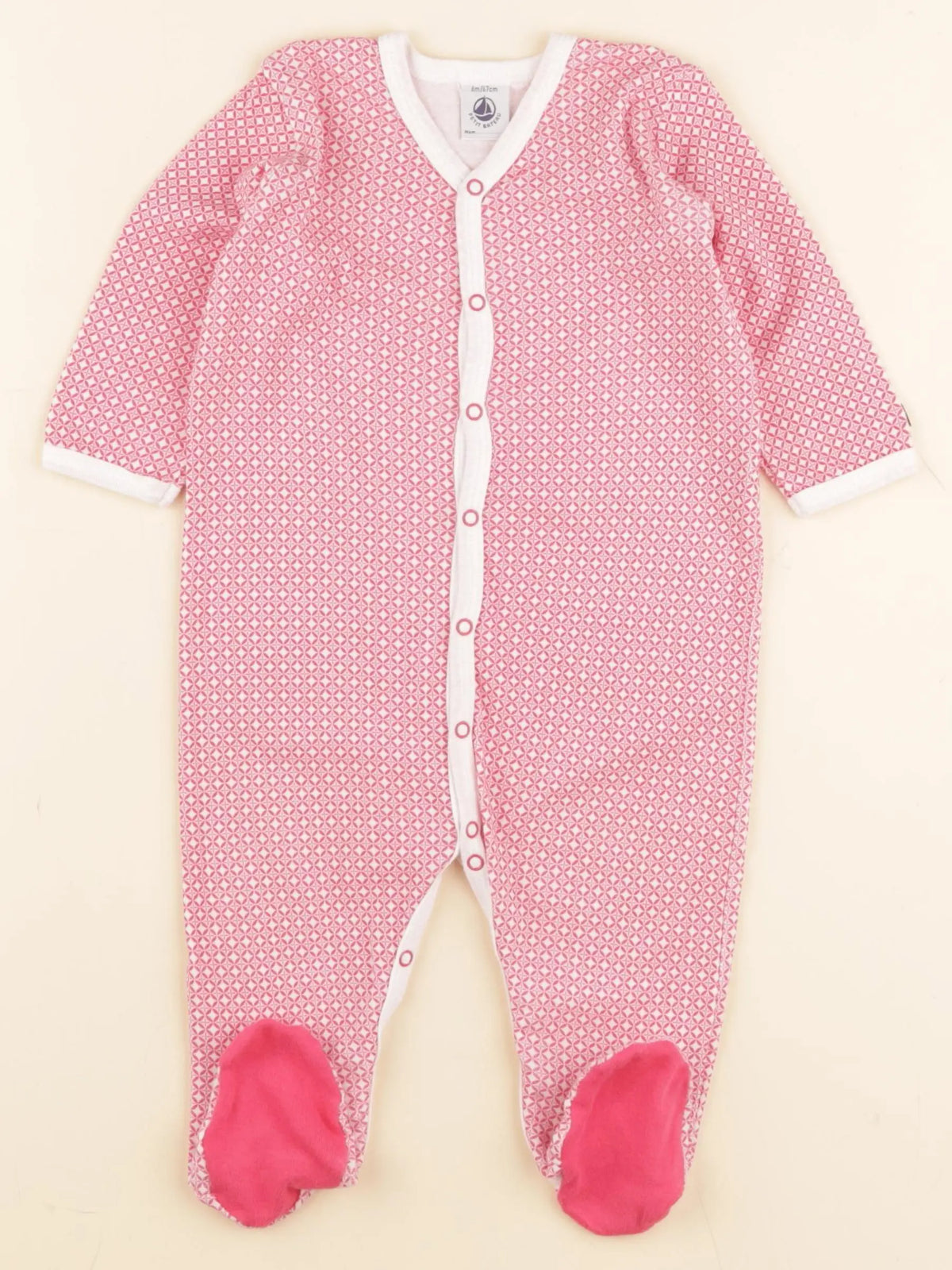 Petit Bateau - pyjama coton rose - 6 mois