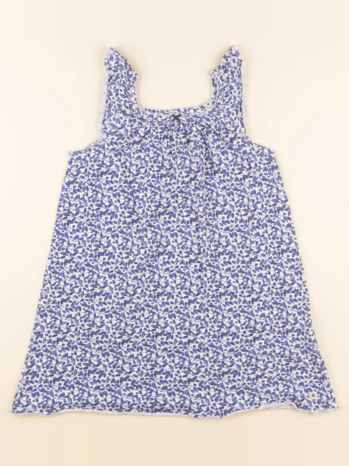Petit Bateau - chemise de nuit coton bleu - 4 ans