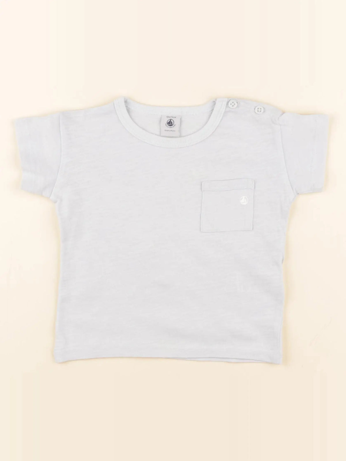 Petit Bateau - tee-shirt bleu - 12 mois