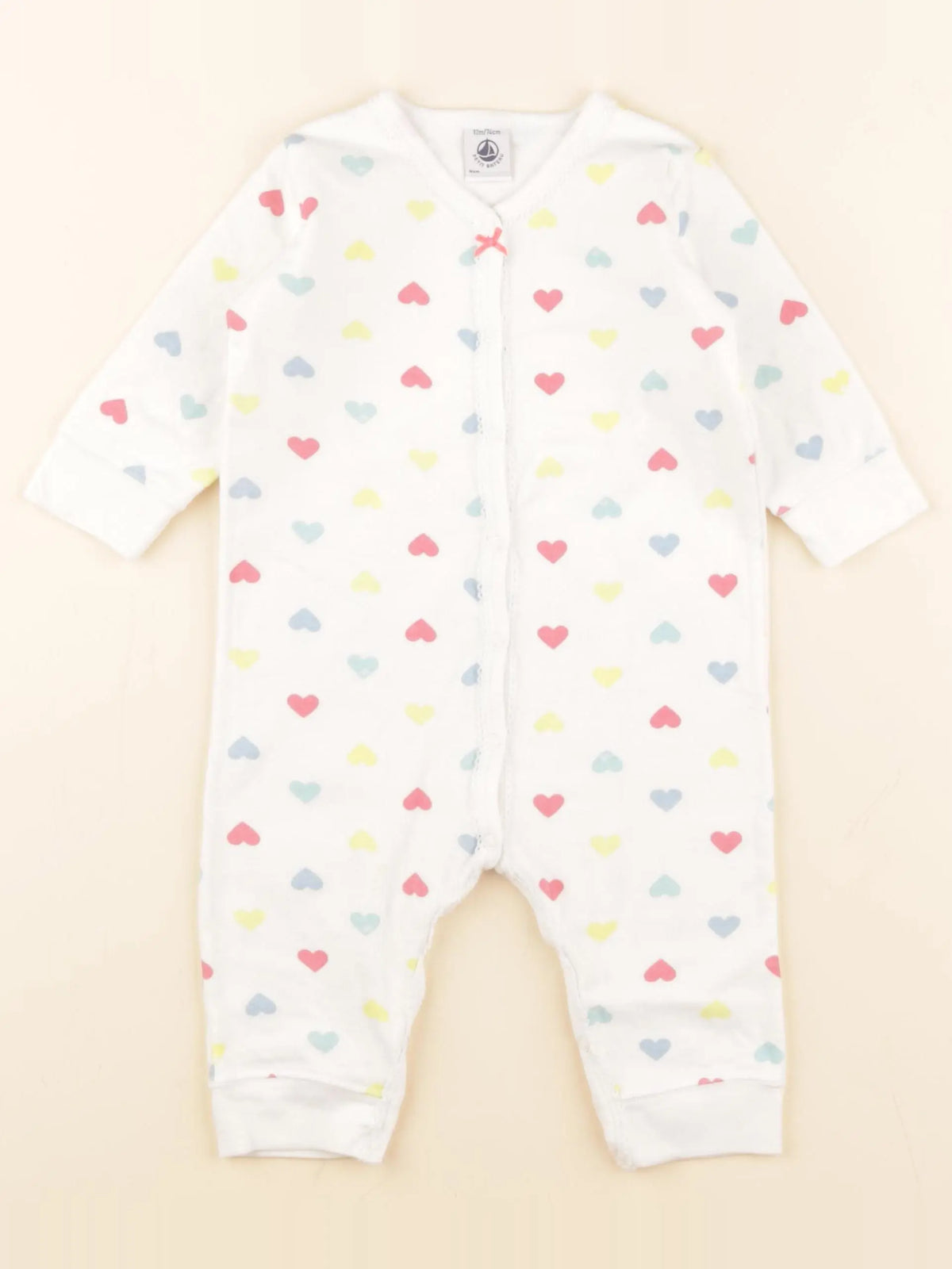 Petit Bateau - pyjama coton blanc, multicolore - 12 mois