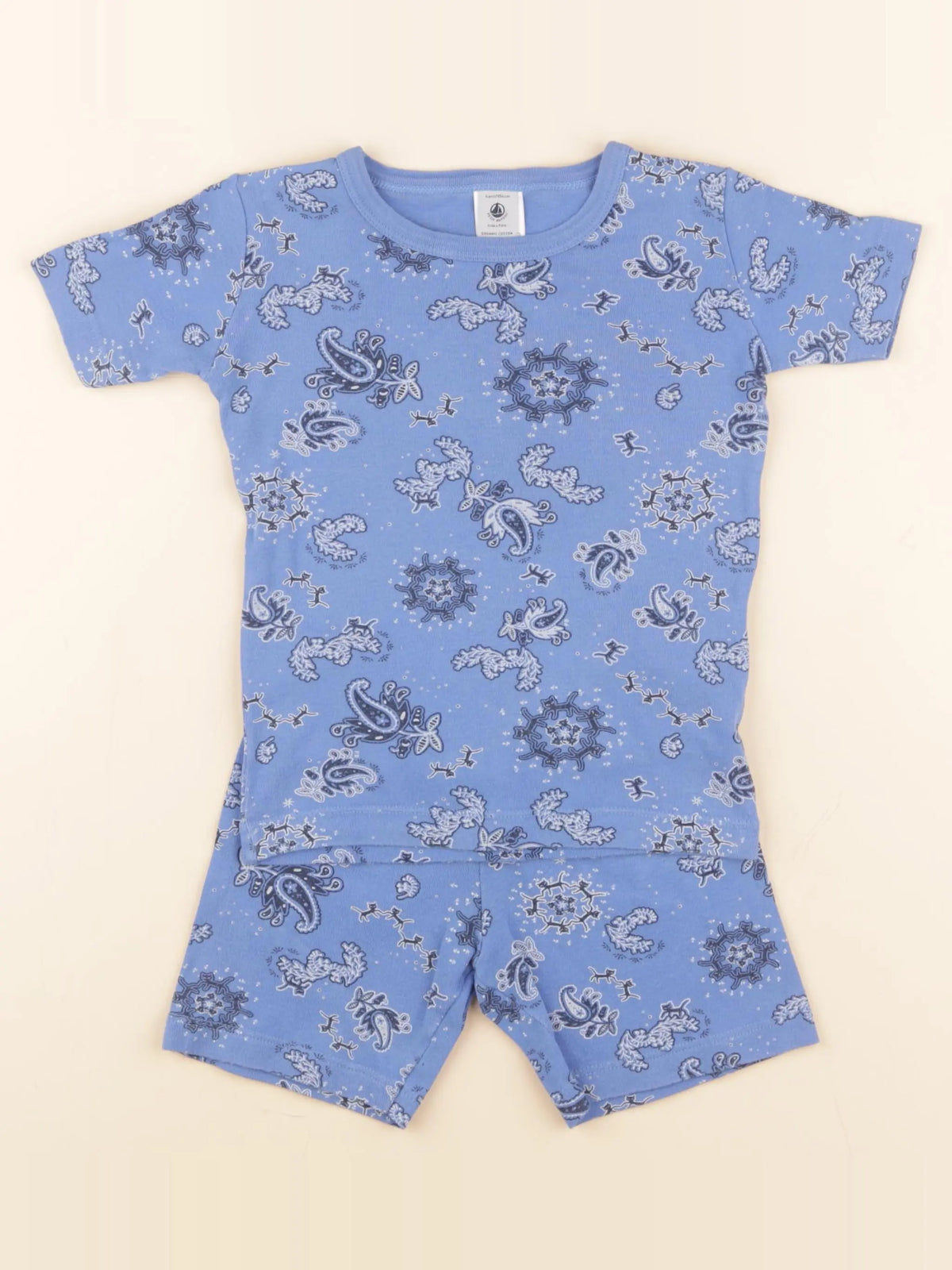 Petit Bateau - pyjama coton bleu - 4 ans