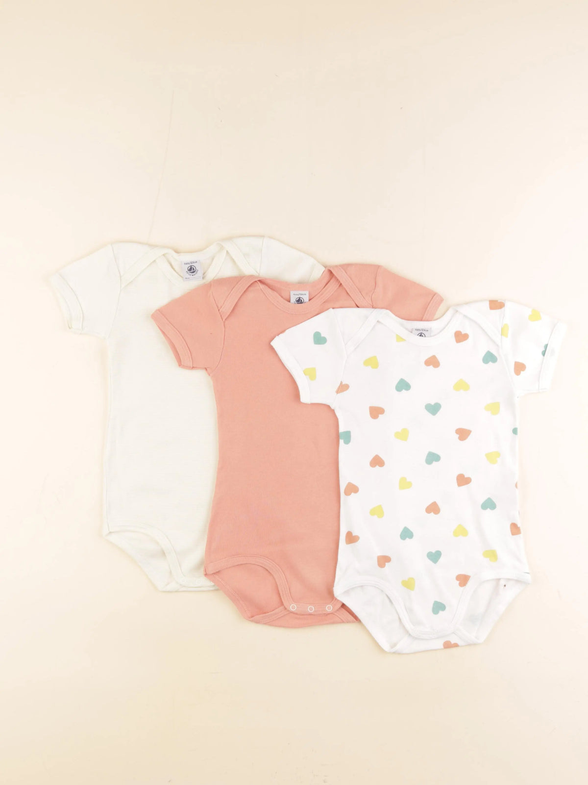 Petit Bateau - lot de 3 bodies en coton multicolore - 4 ans