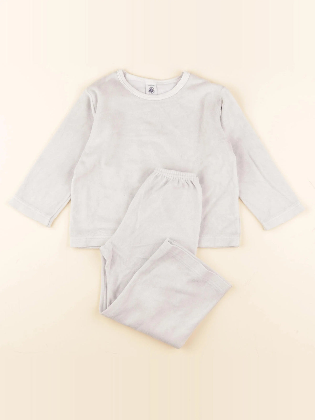 Petit Bateau - pyjama velours gris - 3 ans