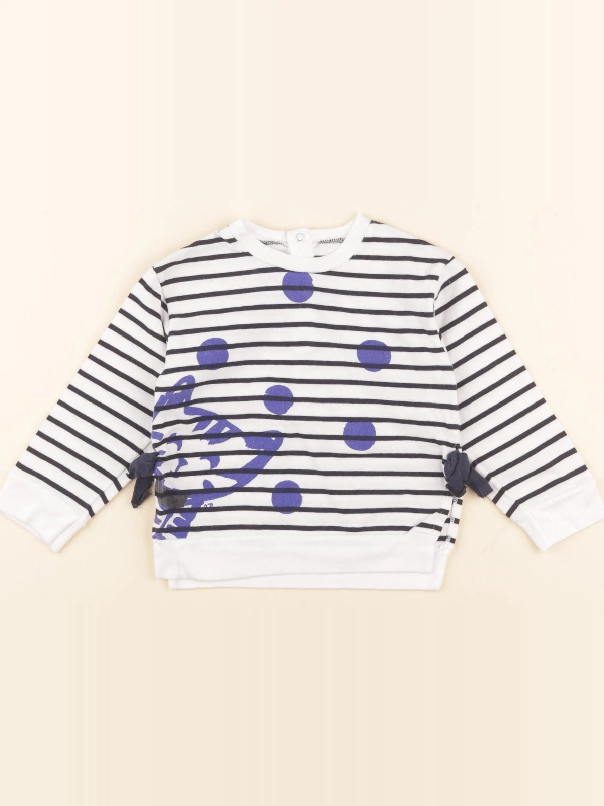 Petit Bateau - tee-shirt bleu, blanc - 18 mois